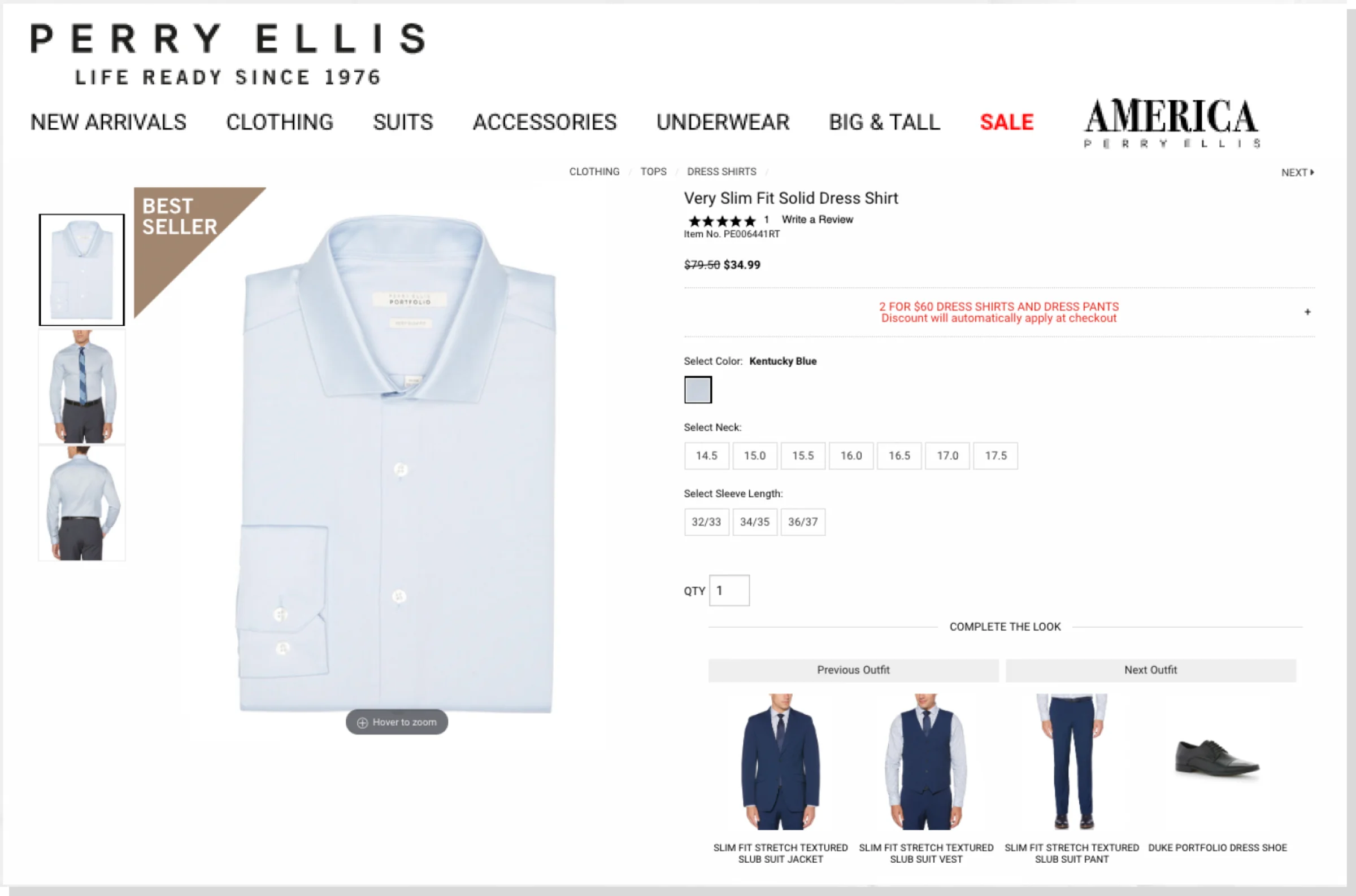 Perry Ellis - Complete the Look Example